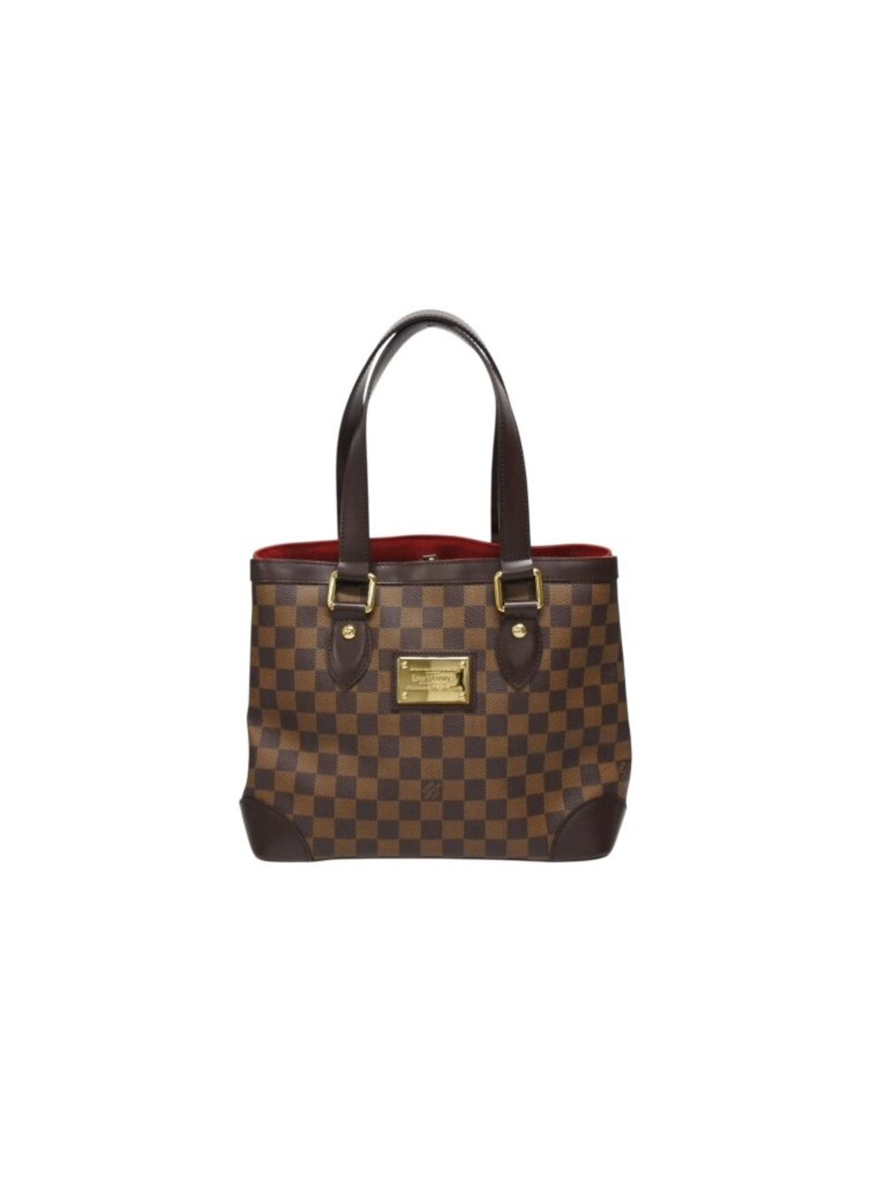 Louis Vuitton Damier Hampstead PM Handbag Brown Logo Gold